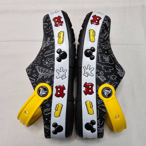 NEW Disney Mickey Mouse Crocs Black Yellow Sides Light Up- Child Size Junior 1 - Picture 6 of 12